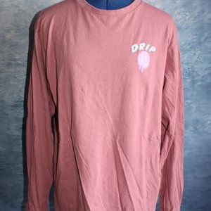 Eighty-Eight Brand Men's Drip Pink Long Sleeve T-Shirt ~L~ RN89970